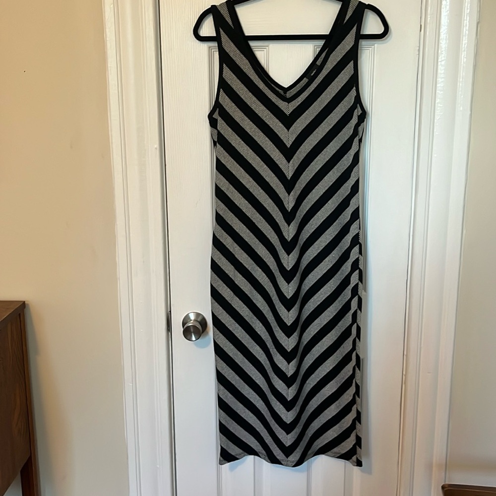 Black and White Midi Dress